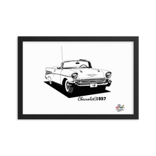 Load image into Gallery viewer, chevrolet 1957 mono print - framed wall art