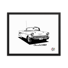Load image into Gallery viewer, chevrolet 1957 mono print - framed wall art