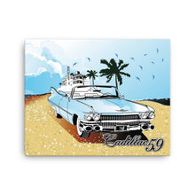 Load image into Gallery viewer, sky blue cadilliac 59 - canvas wall art