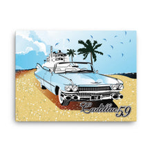 Load image into Gallery viewer, sky blue cadilliac 59 - canvas wall art