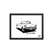 Load image into Gallery viewer, chevrolet 1957 mono print - framed wall art
