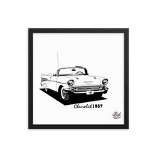 Load image into Gallery viewer, chevrolet 1957 mono print - framed wall art
