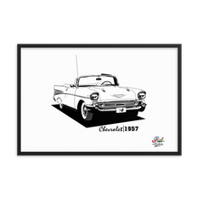 Load image into Gallery viewer, chevrolet 1957 mono print - framed wall art
